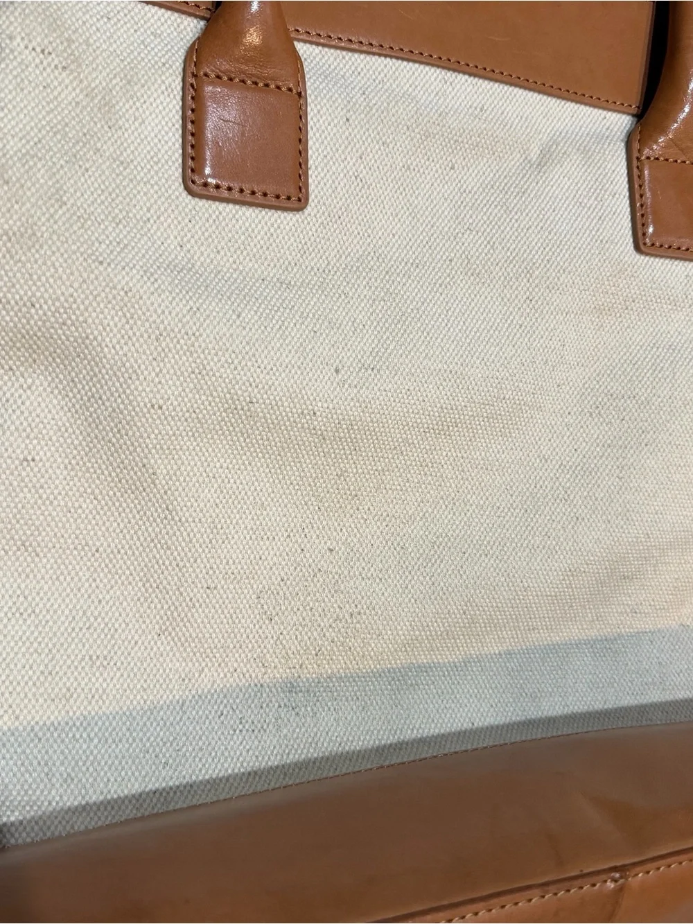 Tory Burch Cream and Tan Meredith tote